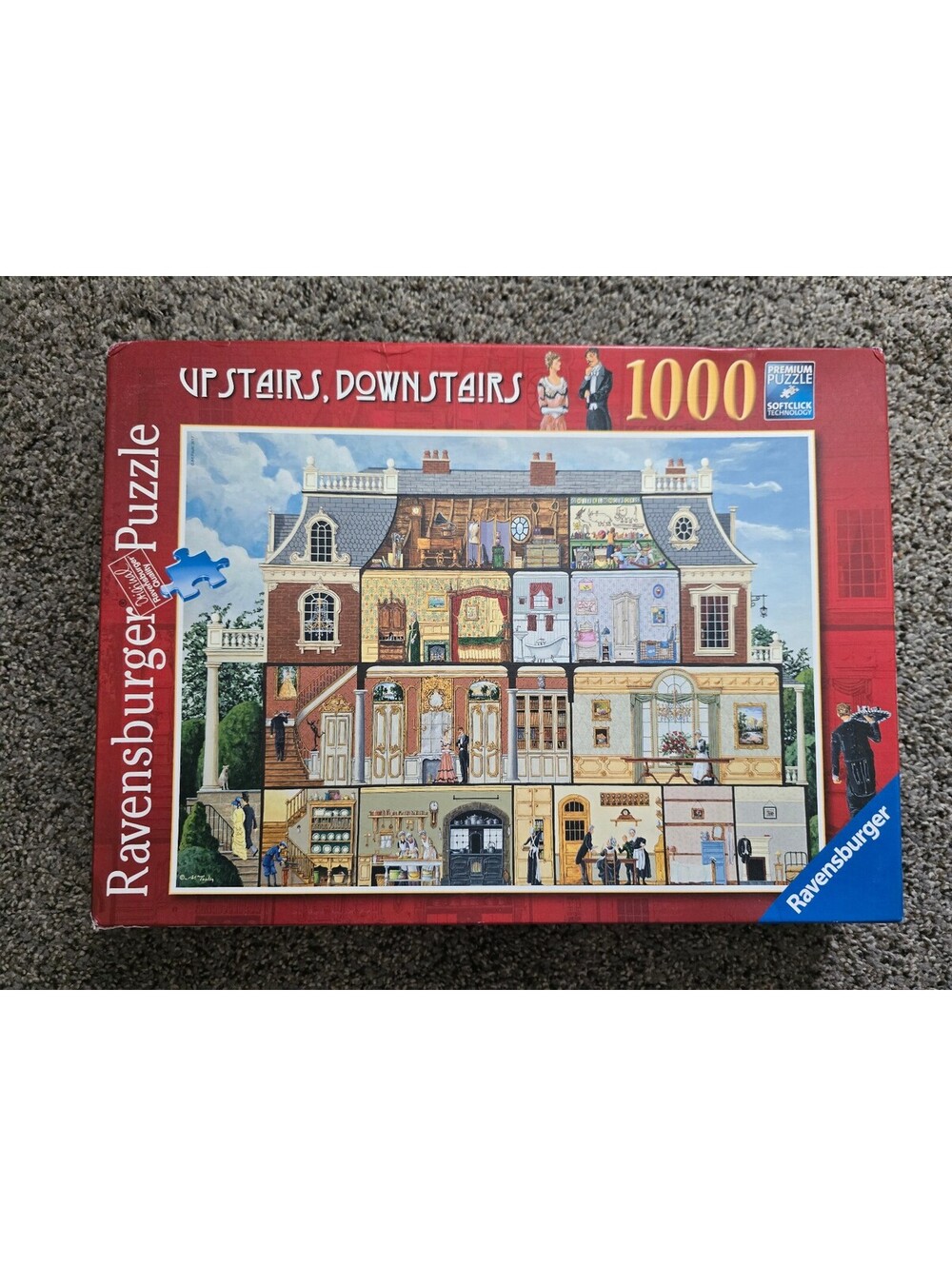 Ravensburger Upstairs Downstairs 1000 Pc Puzzle Art Roulin UK Import Complete